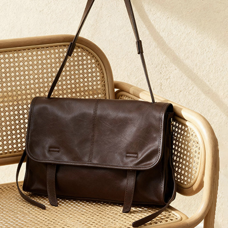 Sac à bandoulière vintage en cuir d'agneau pour femmes