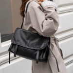 Sac à bandoulière vintage en cuir d'agneau pour femmes