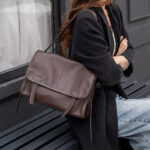 Sac à bandoulière vintage en cuir d'agneau pour femmes