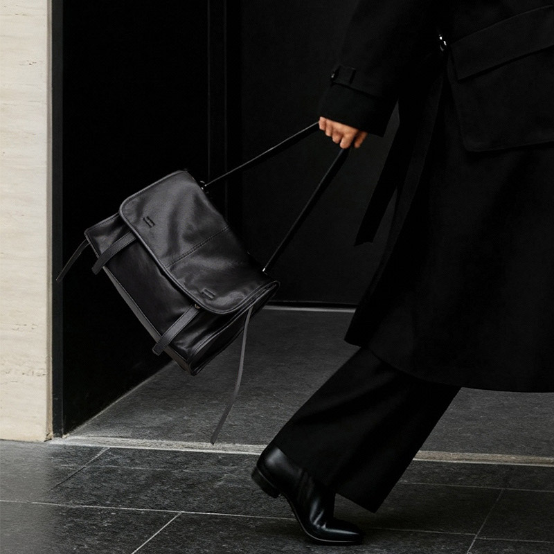 Sac à bandoulière vintage en cuir d'agneau pour femmes