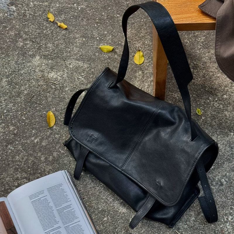 Sac à bandoulière vintage en cuir d'agneau pour femmes