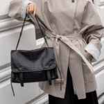 Sac à bandoulière vintage en cuir d'agneau pour femmes