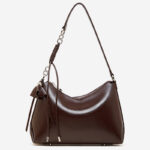 Sac à bandoulière en cuir vintage à coussin pour femmes, avec accessoires en argent