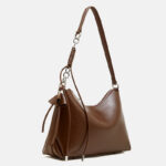 Sac à bandoulière en cuir vintage à coussin pour femmes, avec accessoires en argent
