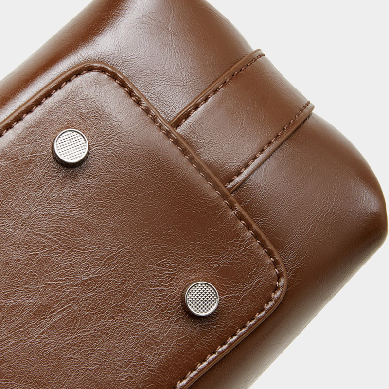 Sac à bandoulière en cuir vintage à coussin pour femmes, avec accessoires en argent