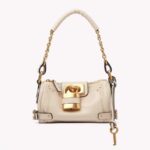 Women's Vintage Pillow Chain Shoulder Bag With Gold Lock Hardware