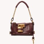 Women's Vintage Pillow Chain Shoulder Bag With Gold Lock Hardware