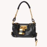 Women's Vintage Pillow Chain Shoulder Bag With Gold Lock Hardware