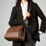 Vintage Split Cowhide Leather Crossbody Shoulder Flap Top Handle Satchel Bag