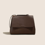 Vintage Split Cowhide Leather Crossbody Shoulder Flap Top Handle Satchel Bag
