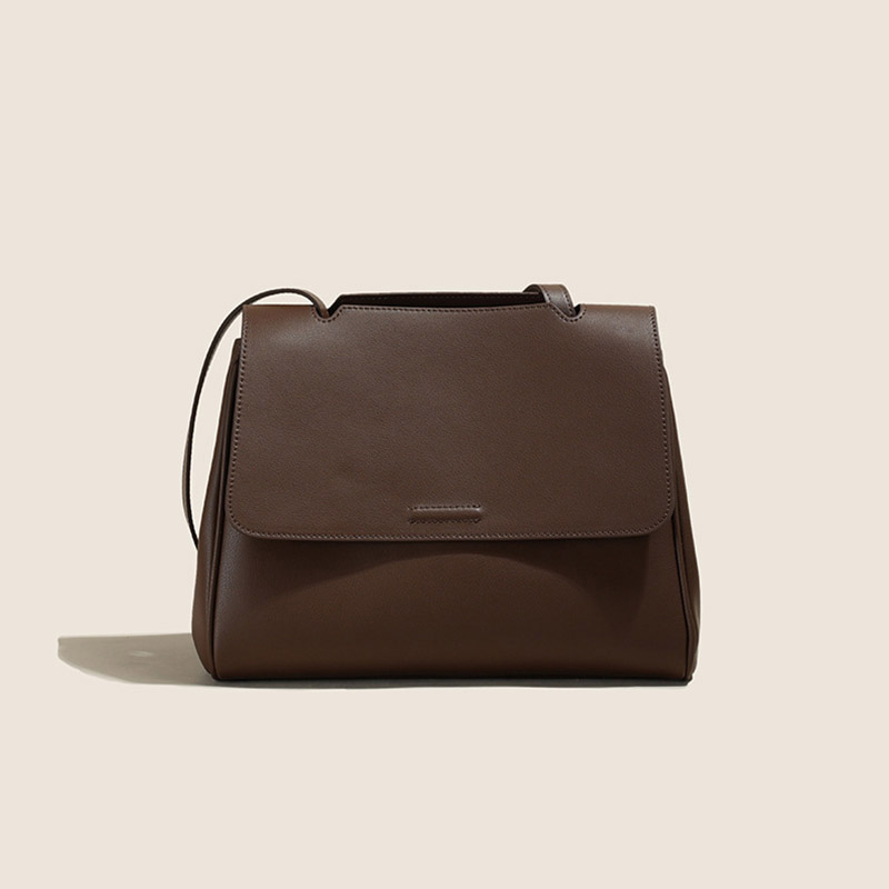 Women's Vintage Split Cowhide Leather Crossbody Shoulder Flap Top Handle Satchel Bag