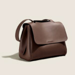 Vintage Split Cowhide Leather Crossbody Shoulder Flap Top Handle Satchel Bag