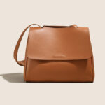 Vintage Split Cowhide Leather Crossbody Shoulder Flap Top Handle Satchel Bag