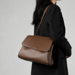 Vintage Split Cowhide Leather Crossbody Shoulder Flap Top Handle Satchel Bag