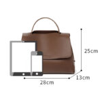 Vintage Split Cowhide Leather Crossbody Shoulder Flap Top Handle Satchel Bag