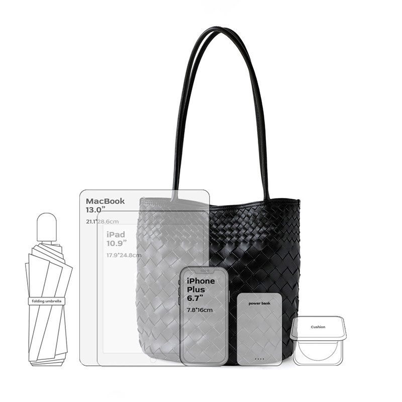 Sac à bandoulière en cuir d'agneau tressé avec fermeture magnétique pour femmes