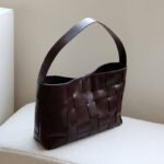 Women's Woven Top-Grain Leather Shoulder Bag