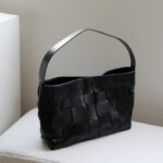 Women's Woven Top-Grain Leather Shoulder Bag
