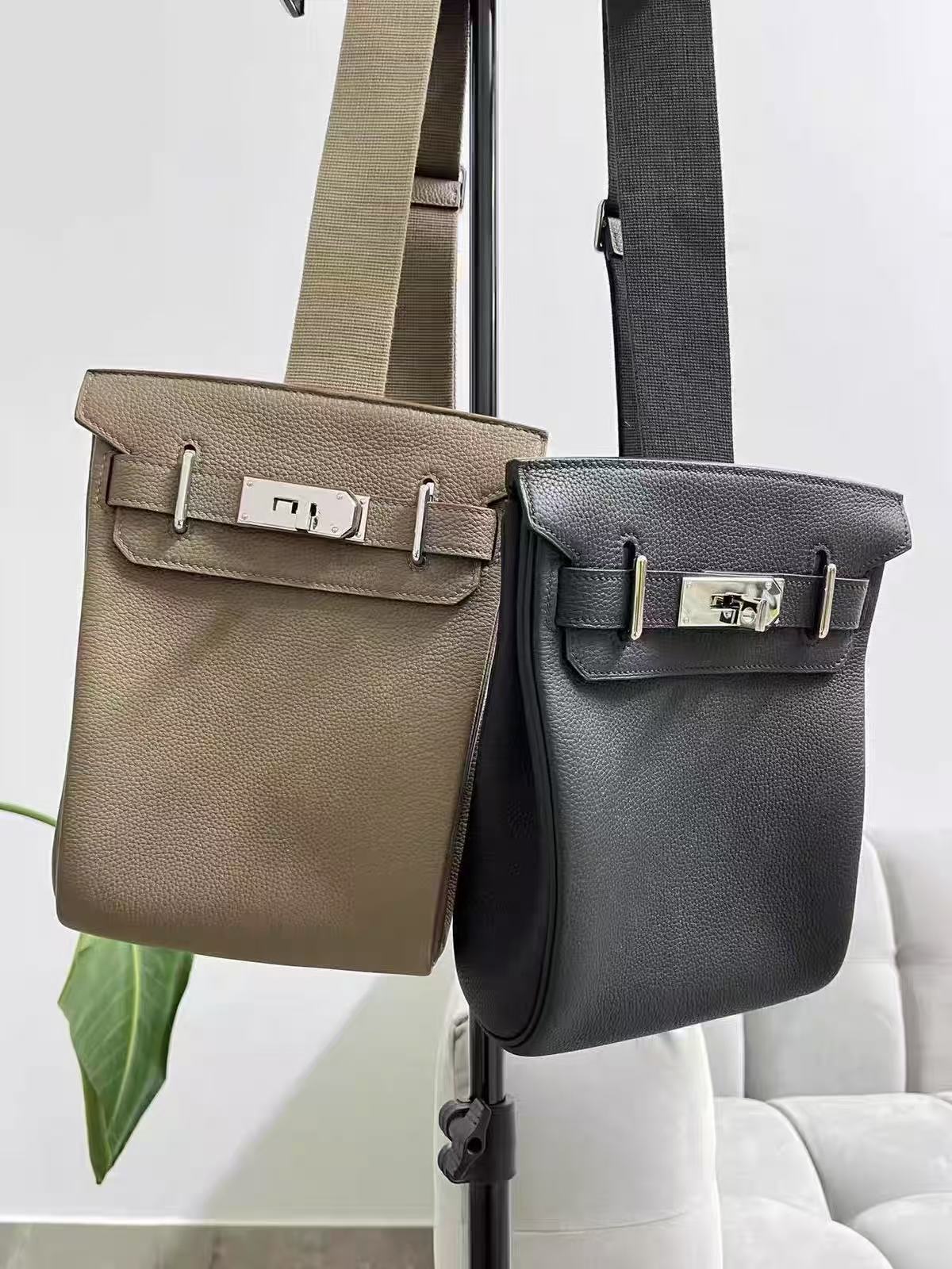 Women's Minimalist Full-Grain Leather Sling Bag In Silver Hardware photo review