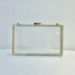 Women's Acrylic Clear Box Chain Clutch Bag Stadium Approved