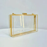 Women's Acrylic Clear Box Chain Clutch Bag Stadium Approved
