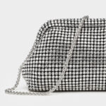 Women's All Over Rhinestone Evening Crossbody Chain Clutch Prom Bag