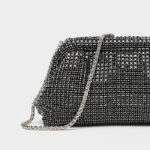 Women's All Over Rhinestone Evening Crossbody Chain Clutch Prom Bag