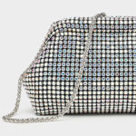 Women's All Over Rhinestone Evening Crossbody Chain Clutch Prom Bag
