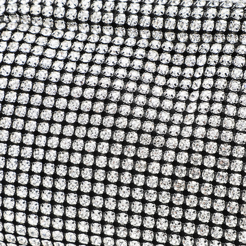 Women's All Over Rhinestone Evening Crossbody Chain Clutch Prom Bag