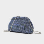 Women's All Over Rhinestone Evening Crossbody Chain Clutch Prom Bag
