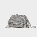 Women's All Over Rhinestone Evening Crossbody Chain Clutch Prom Bag