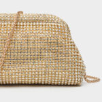 Women's All Over Rhinestone Evening Crossbody Chain Clutch Prom Bag