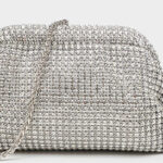 Women's All Over Rhinestone Evening Crossbody Chain Clutch Prom Bag