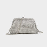 Women's All Over Rhinestone Evening Crossbody Chain Clutch Prom Bag