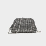 Women's All Over Rhinestone Evening Crossbody Chain Clutch Prom Bag