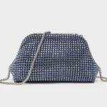 Women's All Over Rhinestone Evening Crossbody Chain Clutch Prom Bag