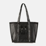 Fourre-tout en maille noir pour femmes
