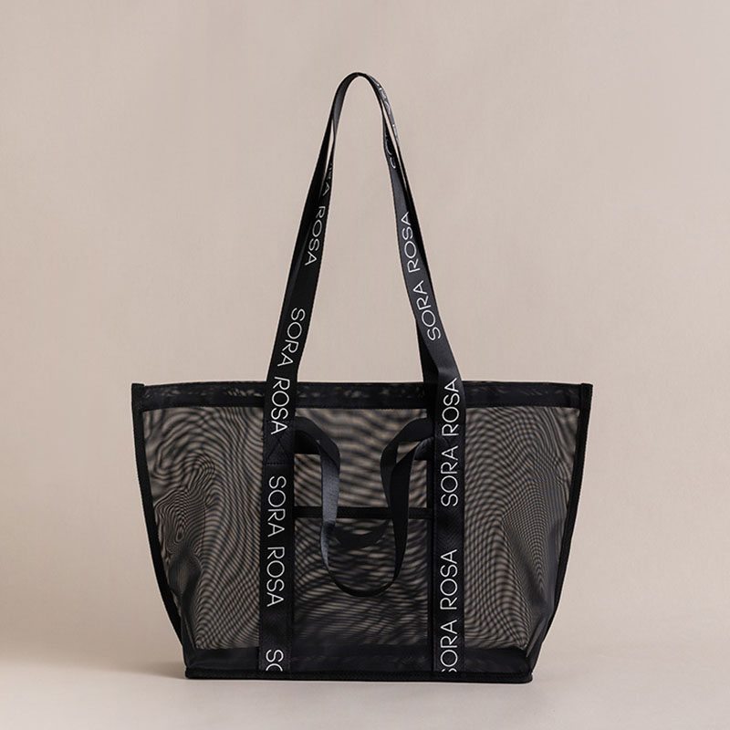 Fourre-tout en maille noir pour femmes