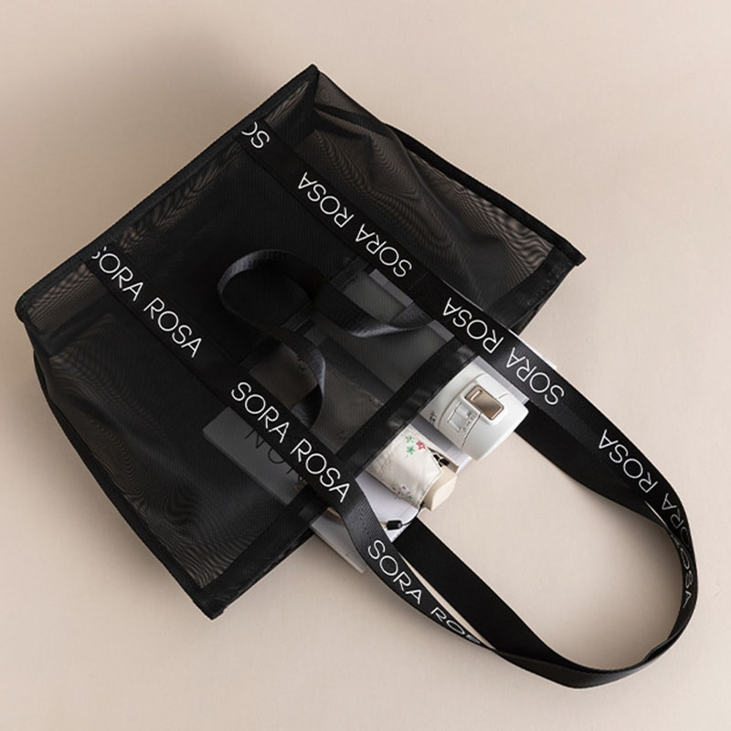 Fourre-tout en maille noir pour femmes