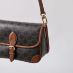 Women's Black Printed Flap Buckle Shoulder Bag with Crossbody Strap