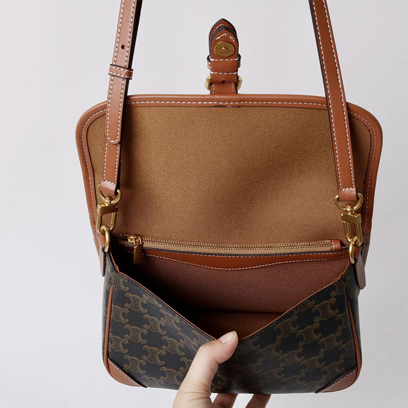Women's Black Printed Flap Buckle Shoulder Bag with Crossbody Strap