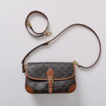 Women's Black Printed Flap Buckle Shoulder Bag with Crossbody Strap