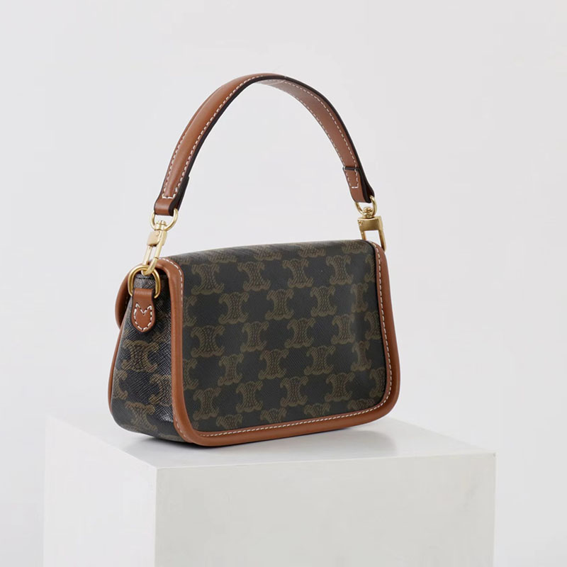 Women's Black Printed Flap Buckle Shoulder Bag with Crossbody Strap