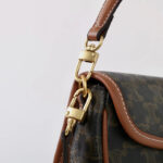 Women's Black Printed Flap Buckle Shoulder Bag with Crossbody Strap