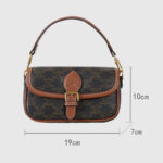 Women's Black Printed Flap Buckle Shoulder Bag with Crossbody Strap