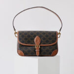 Women's Black Printed Flap Buckle Shoulder Bag with Crossbody Strap
