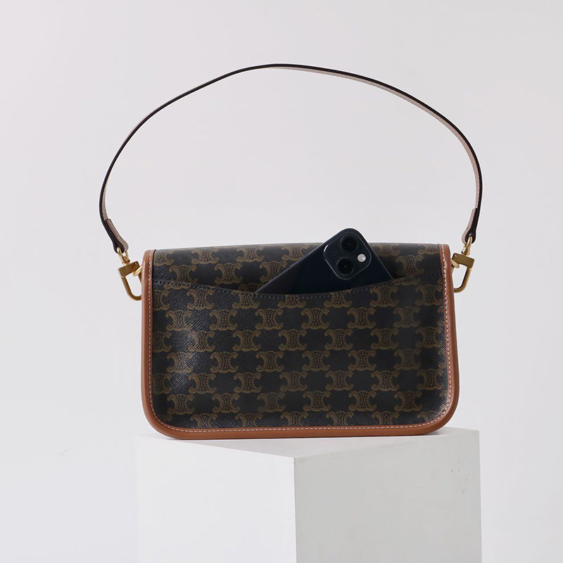 Women's Black Printed Flap Buckle Shoulder Bag with Crossbody Strap