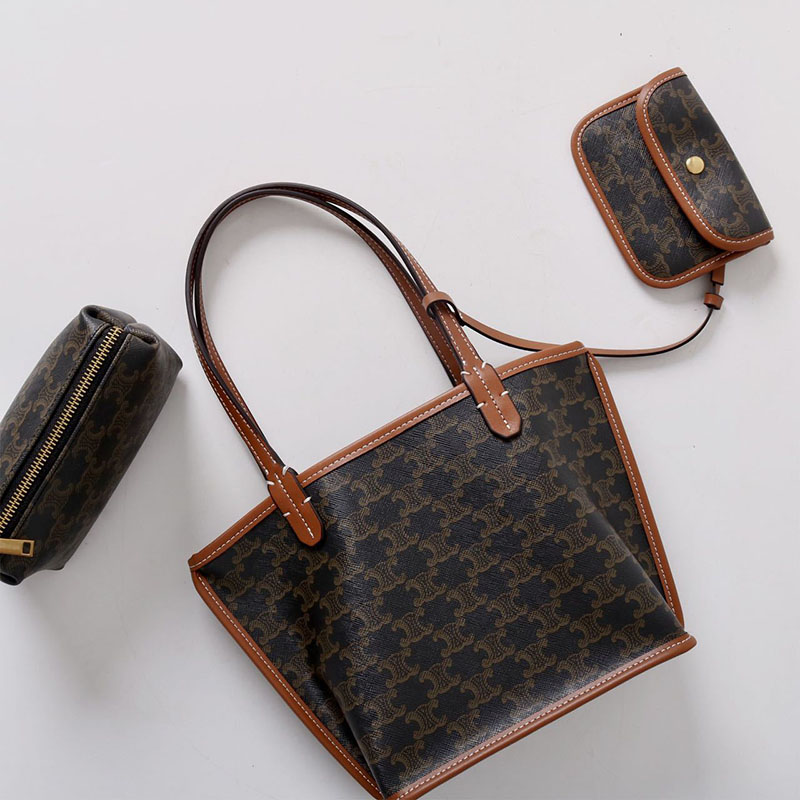 Set de pochettes mère-fille imprimé noir pour femmes Sac fourre-tout