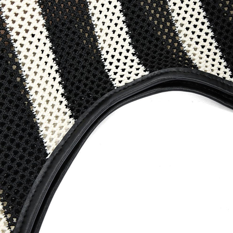 Sac hobo en tissu tissé rayé noir et blanc pour femmes