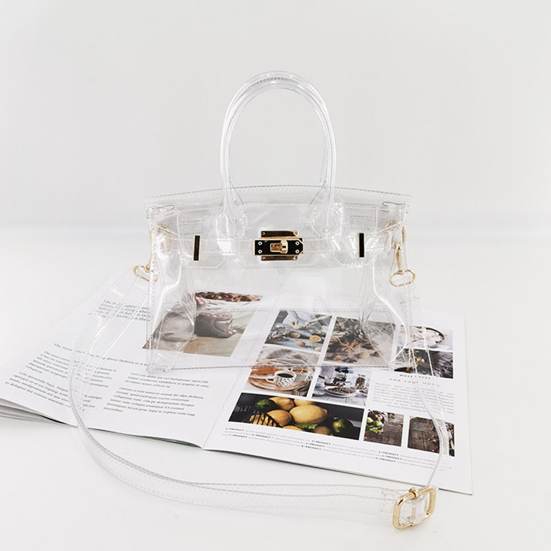 Women's Clear Stadium Approved Top Handle Bags with Shoulder Strap